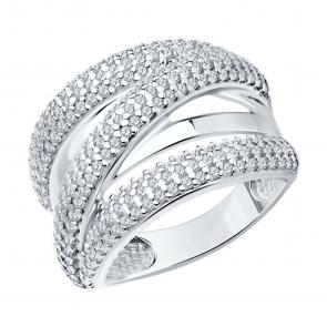 Серебряное кольцо SOKOLOV с фианитом 94013734-91 фото