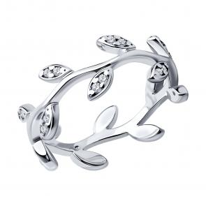 Серебряное кольцо SOKOLOV с фианитом 94013750 фото