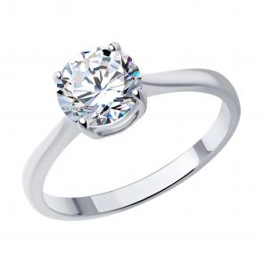 Серебряное кольцо SOKOLOV с фианитом 94013758-91 фото