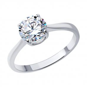 Серебряное кольцо SOKOLOV с фианитом 94013758 фото