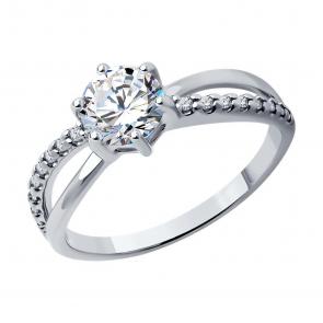 Серебряное кольцо SOKOLOV с фианитом 94013762-91 фото