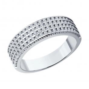 Серебряное кольцо SOKOLOV с фианитом 94013763-91 фото