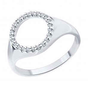 Серебряное кольцо SOKOLOV с фианитом 94013773 фото