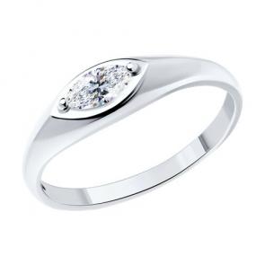 Серебряное кольцо SOKOLOV с фианитом 94013791 фото