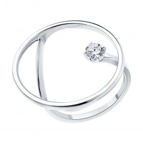 Серебряное кольцо SOKOLOV с фианитом 94013795-91 фото