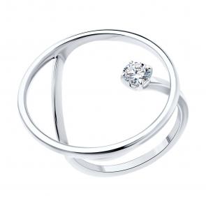 Серебряное кольцо SOKOLOV с фианитом 94013795 фото