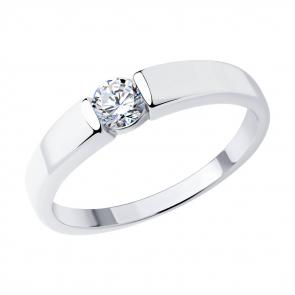 Серебряное кольцо SOKOLOV с фианитом 94013797 фото