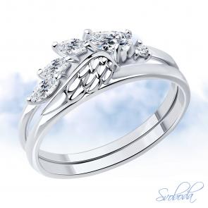 Серебряное кольцо-трансформер SOKOLOV с фианитом 94013804 фото