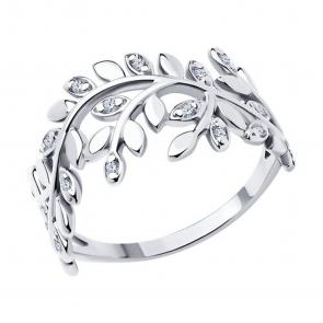 Серебряное кольцо SOKOLOV с фианитом 94013810 фото