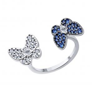 Серебряное кольцо SOKOLOV с фианитом 94013813 фото