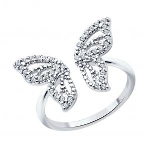 Серебряное кольцо SOKOLOV с фианитом 94013817-91 фото