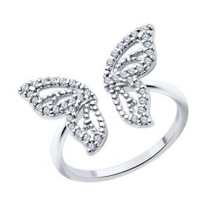 Серебряное кольцо SOKOLOV с фианитом 94013817 фото