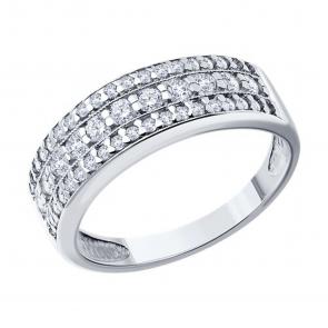 Серебряное кольцо SOKOLOV с фианитом 94013820 фото