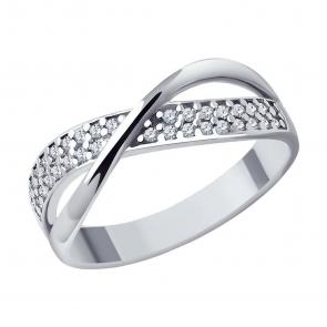 Серебряное кольцо SOKOLOV с фианитом 94013821-91 фото