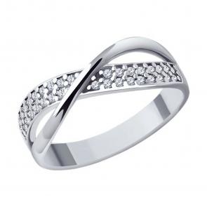 Серебряное кольцо SOKOLOV с фианитом 94013821 фото