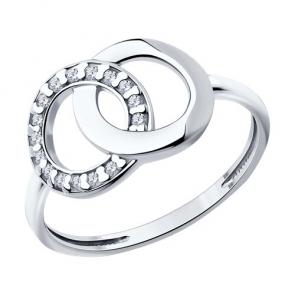 Серебряное кольцо SOKOLOV с фианитом 94013833 фото