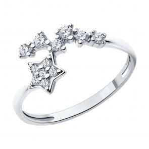 Серебряное кольцо SOKOLOV с фианитом 94013835-91 фото