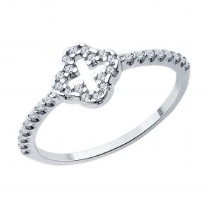 Серебряное кольцо SOKOLOV с фианитом 94013845-91 фото