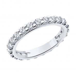 Серебряное кольцо SOKOLOV с фианитом 94013848 фото