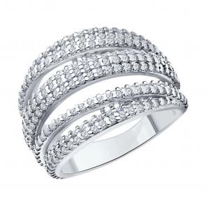 Серебряное кольцо SOKOLOV с фианитом 94013853-91 фото