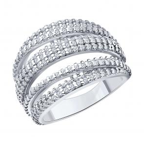 Серебряное кольцо SOKOLOV с фианитом 94013853 фото