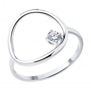 Серебряное кольцо SOKOLOV с фианитом 94013871-91 фото