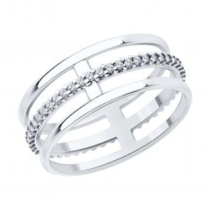 Серебряное кольцо SOKOLOV с фианитом 94013878 фото