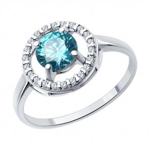 Серебряное кольцо SOKOLOV с фианитом 94013879 фото