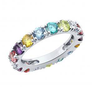 Серебряное кольцо SOKOLOV с фианитом 94013881-91 фото