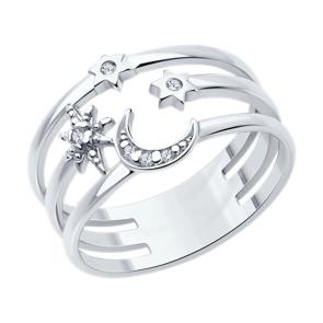 Серебряное кольцо SOKOLOV с фианитом 94013889-91 фото