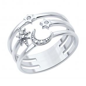 Серебряное кольцо SOKOLOV с фианитом 94013889 фото