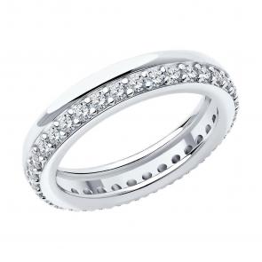 Серебряное кольцо SOKOLOV с фианитом 94013917-91 фото