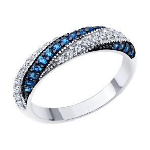 Серебряное кольцо SOKOLOV с фианитом 94013927-91 фото