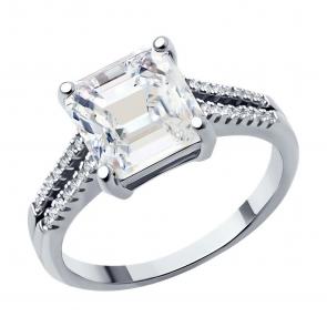 Серебряное кольцо SOKOLOV с фианитом 94013942-91 фото