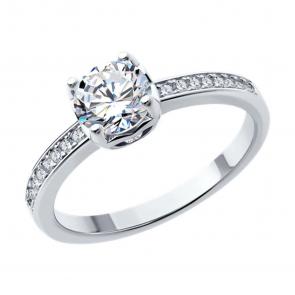 Серебряное кольцо SOKOLOV с фианитом 94013949-91 фото