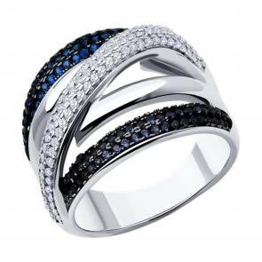 Серебряное кольцо SOKOLOV с фианитом 94013958-91 фото