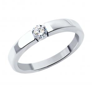 Серебряное кольцо SOKOLOV с фианитом 94013962-91 фото