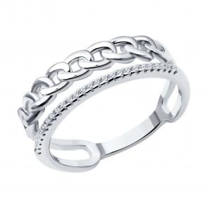 Серебряное кольцо SOKOLOV с фианитом 94013970-91 фото