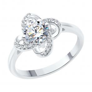 Серебряное кольцо SOKOLOV с фианитом 94013975-91 фото