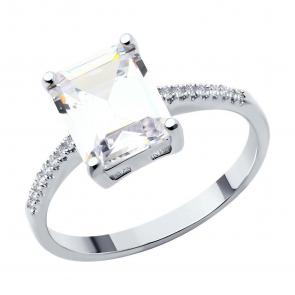 Серебряное кольцо SOKOLOV с фианитом 94013998-91 фото