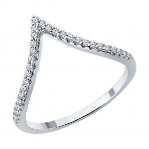 Серебряное кольцо SOKOLOV с фианитом 94014006-91 фото