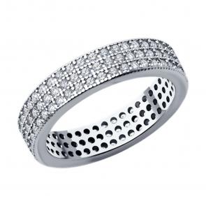 Серебряное кольцо SOKOLOV с фианитом 94014009-91 фото