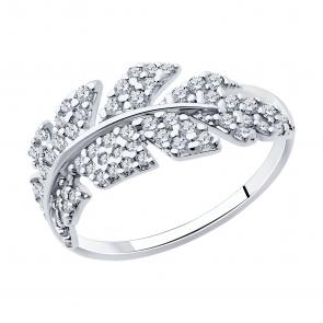 Серебряное кольцо SOKOLOV с фианитом 94014043 фото