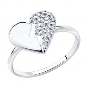 Серебряное кольцо SOKOLOV с фианитом 94014046-91 фото