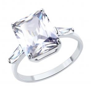 Серебряное кольцо SOKOLOV с фианитом 94014052 фото