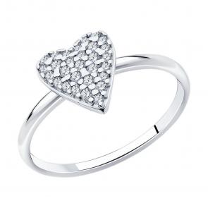 Серебряное кольцо SOKOLOV с фианитом 94014053-91 фото