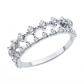 Серебряное кольцо SOKOLOV с фианитом 94014065 фото