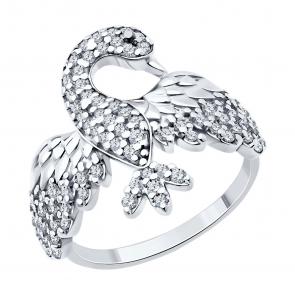 Серебряное кольцо SOKOLOV с фианитом 94014073 фото