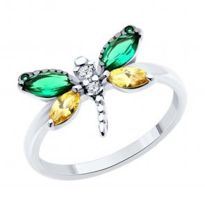 Серебряное кольцо SOKOLOV с фианитом 94014074 фото