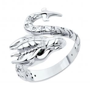 Серебряное кольцо Символ года Дракон SOKOLOV с фианитом 94014075-91 фото